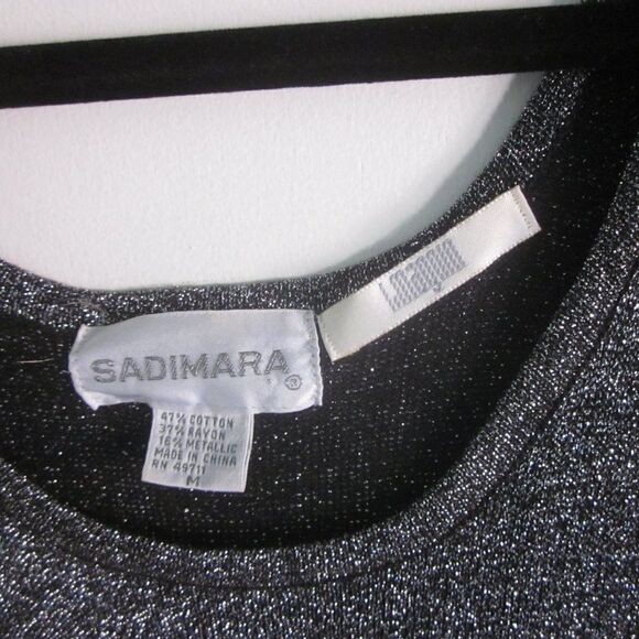 Sadimara  I Magnin  Womens Size M 1980's Vintage Black Sparkle Knit Tank Top - Picture 10 of 11